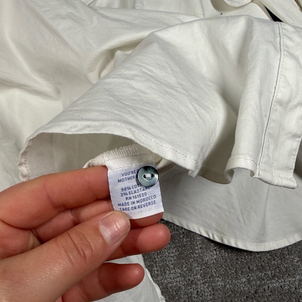 Mother Oxford White Button Down Long Sleeve Shirt Women Size 3 - Picture 6 of 7